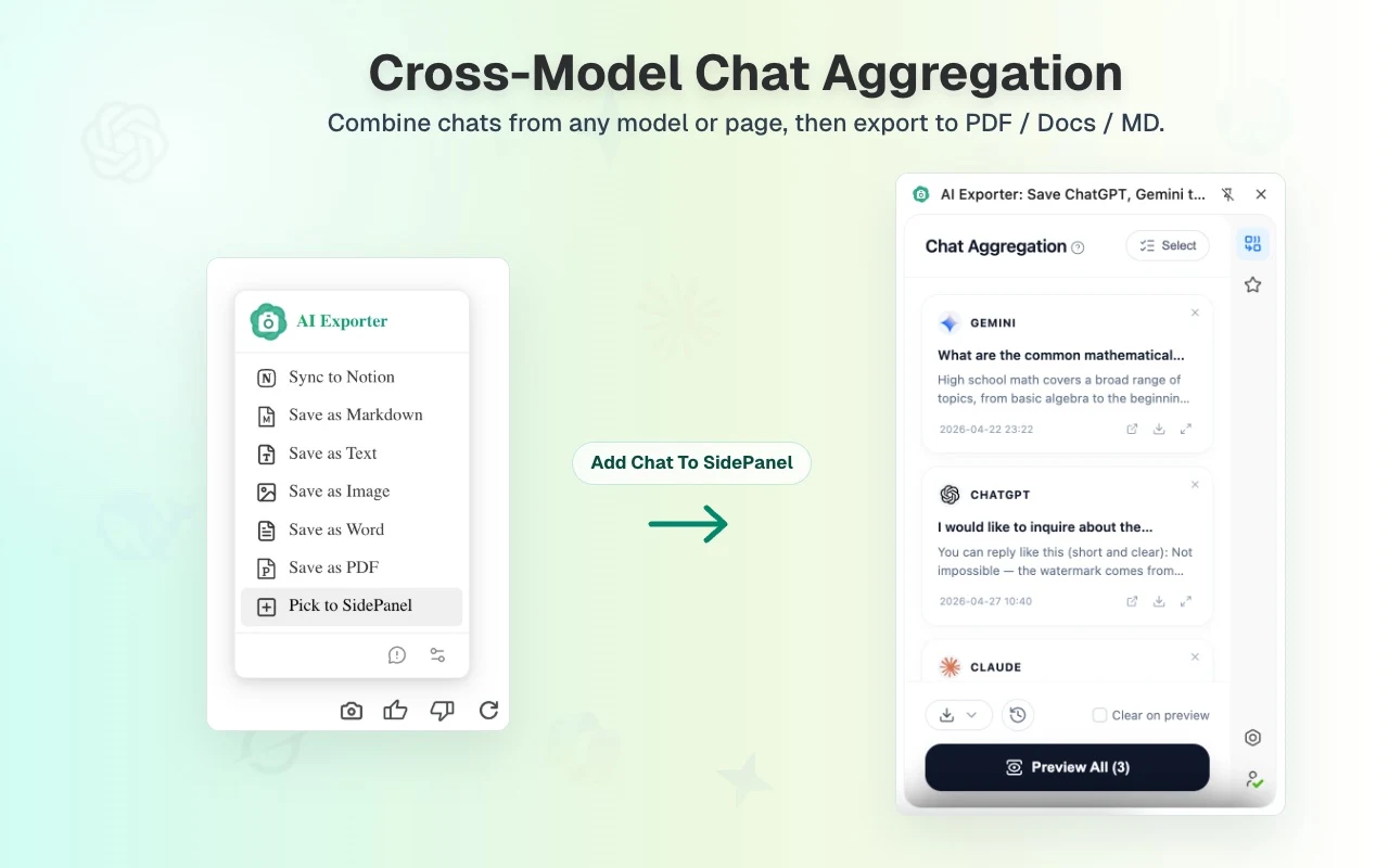 AI Exporter — screenshot 5 from its Chrome Web Store listing