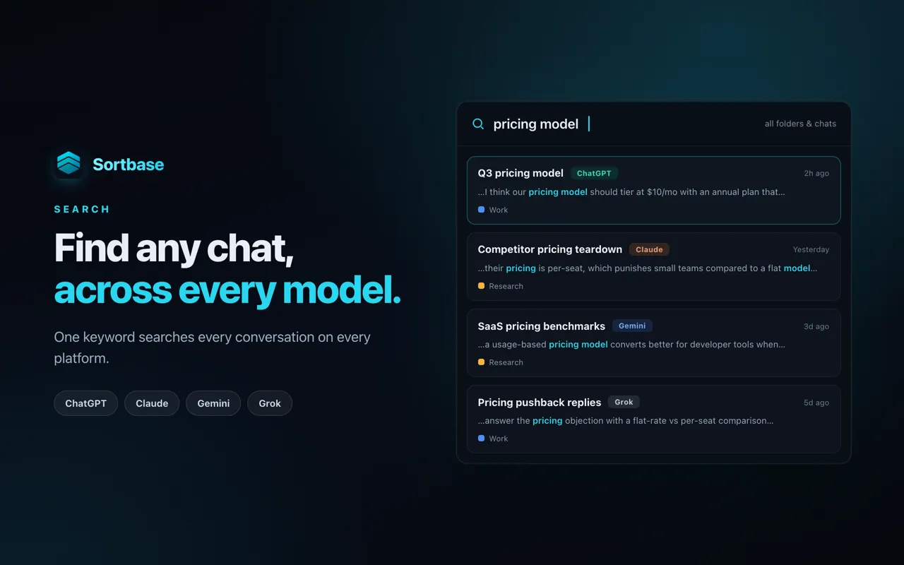 Sortbase — screenshot 3 from its Chrome Web Store listing