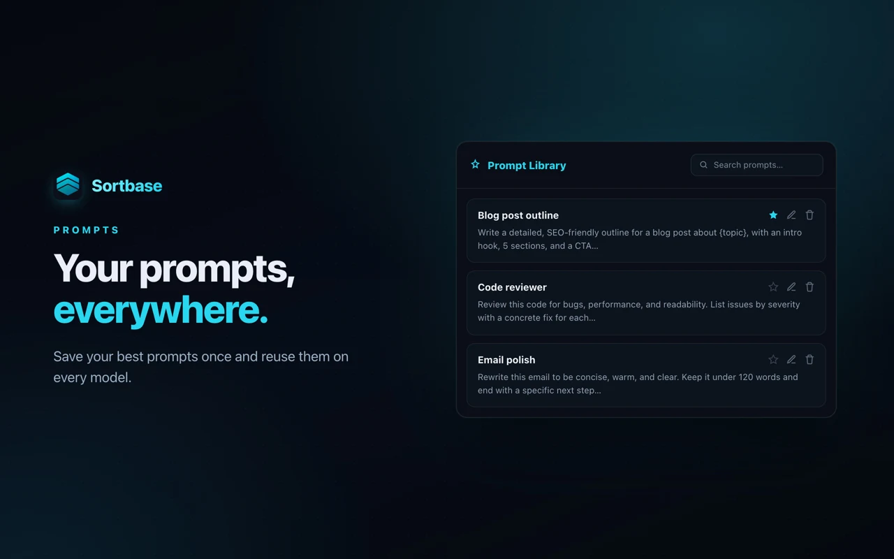 Sortbase — screenshot 4 from its Chrome Web Store listing