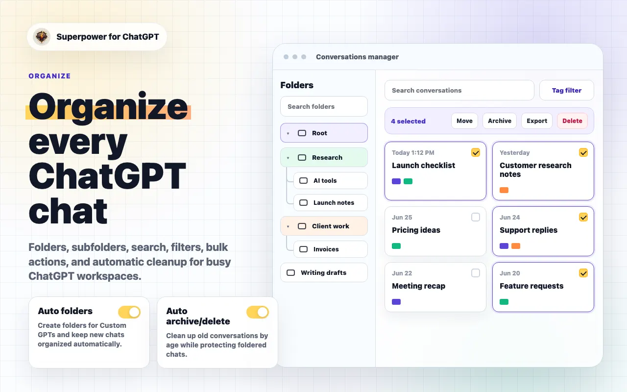 Superpower for ChatGPT — screenshot 2 from its Chrome Web Store listing