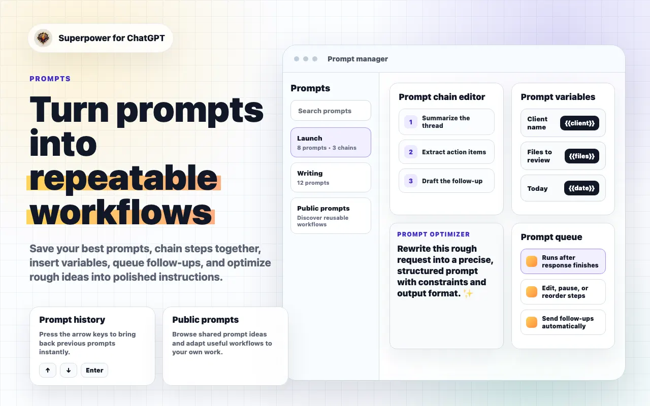 Superpower for ChatGPT — screenshot 3 from its Chrome Web Store listing