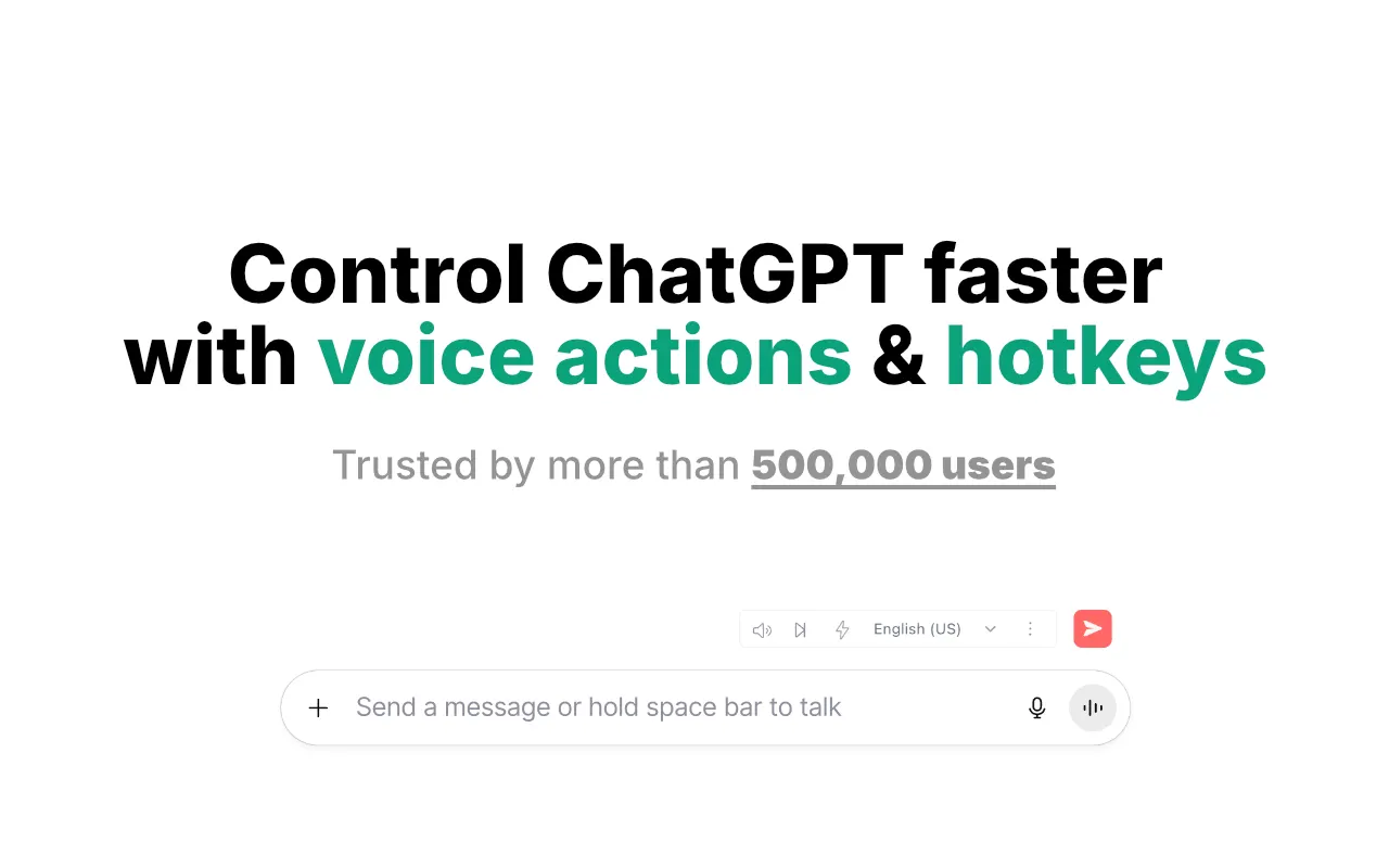 Voice Control for ChatGPT — screenshot 2 from its Chrome Web Store listing