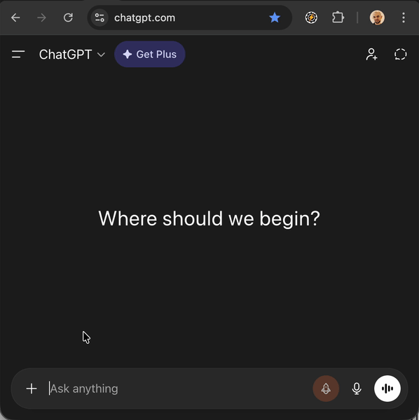Using the Prompt Manager to select a template with variables